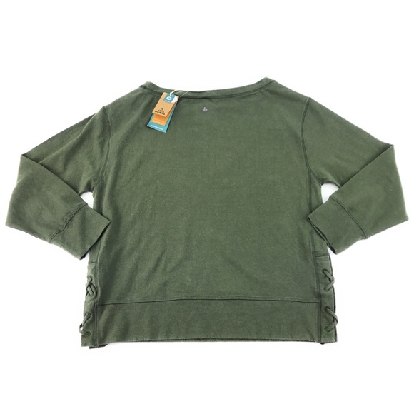 prAna Women's Ostara Hemp Boat Neck Green Sweater - Picture 4 of 6